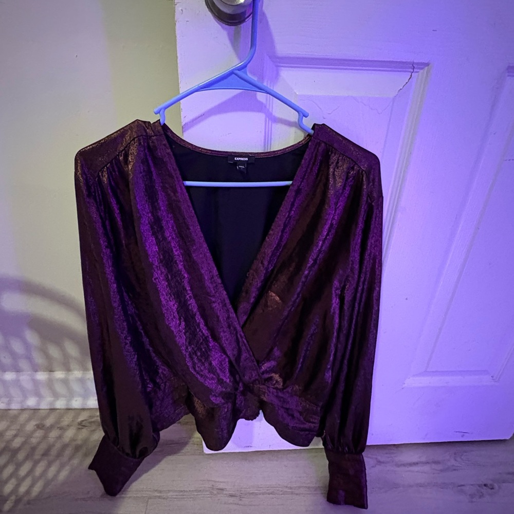 Express Shimmering Purple Blouse